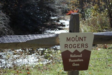 Mount Rogers National Recreation Area Sign