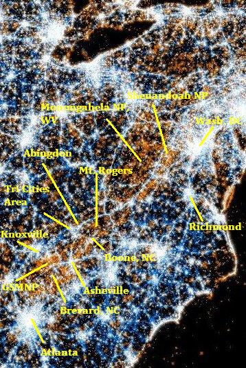 United States Flickr and Twitter Map Appalachian Region
