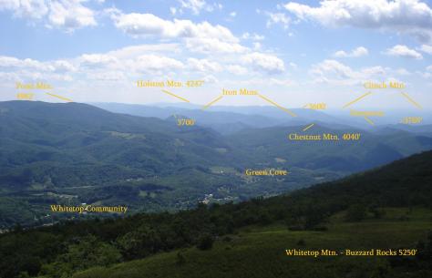View from Buzzard Rocks with Identifications
