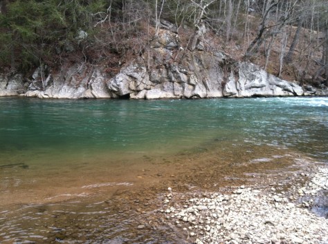 One of many emerald pools on the South Fork of the Holston River, Washington County, Virginia, March 1, 2014