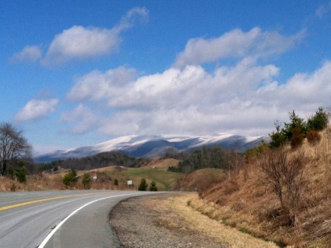 View of Pond Mountain from Route 91 Between Mountain City and Laurel Bloomery, Tennessee, March 30, 2014